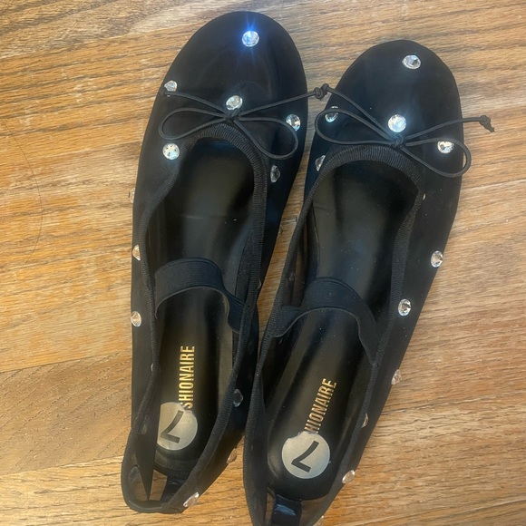 Chic Black Mesh Rhinestone Flats - Picture 3 of 3